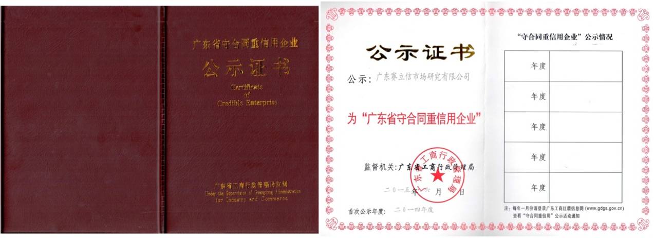 赛立信获得“广东省守合同重信用企业”荣誉称号